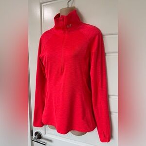 Under Armour Bright Red Women's Quarter-Zip Hoodie, size M